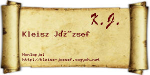 Kleisz József névjegykártya
