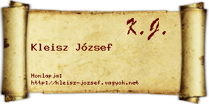 Kleisz József névjegykártya